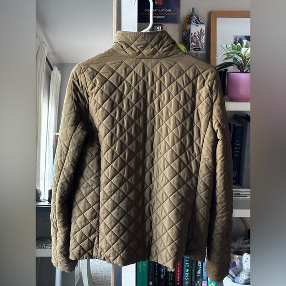 J Crew Factory quilted puffer jacket in olive green - Picture 5 of 5